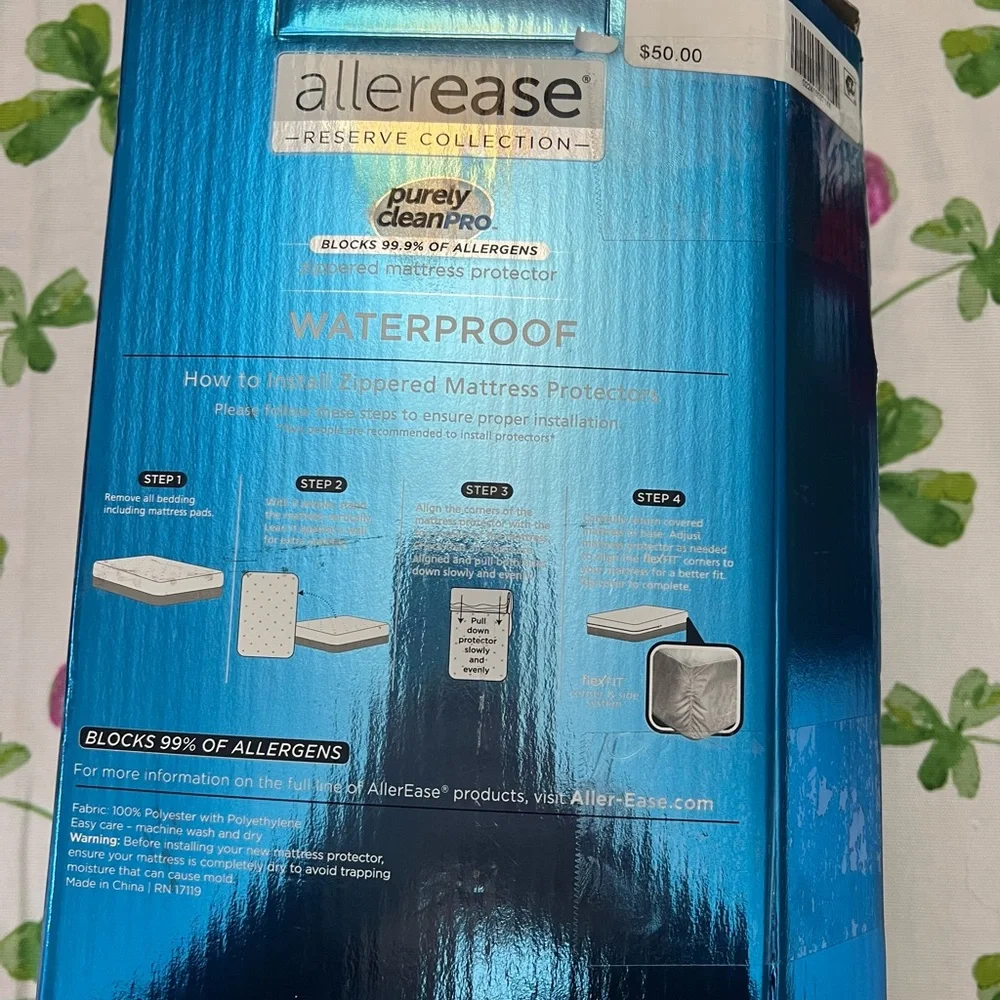 AllerEase Waterproof Mattress Protector - Purely White